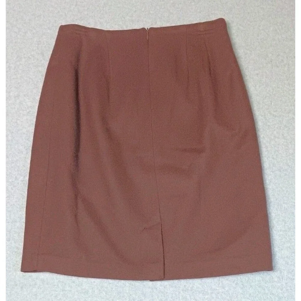 VTG JG Hook 100% Wool Pencil Skirt 8P Chocolate Brown Old Money Preppy Academia